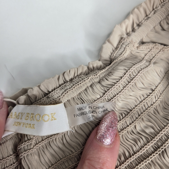 NEW RAMY BROOK Tan top, off shoulder,  Corset elastic bodice,  Size Small/ P ❤️ - Picture 4 of 9